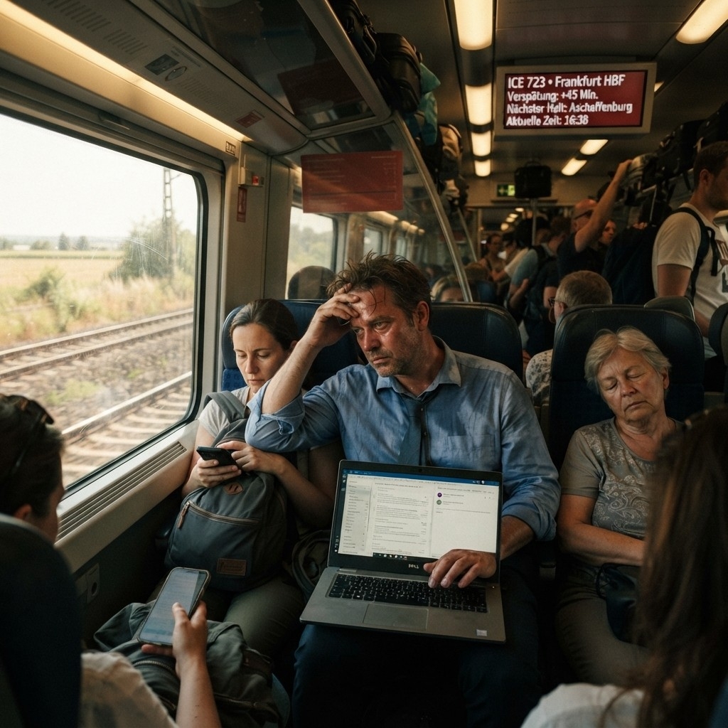 Wenn die Bahnfahrt zum Abenteuer wird: Zwischen Überfüllung, Hitze und verlorener Lebenszeit